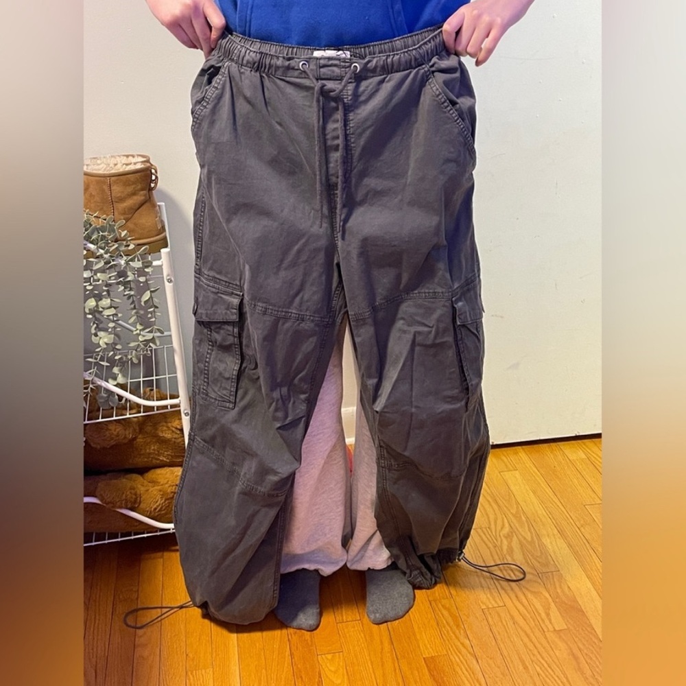 Womens Gray Cargo Pants